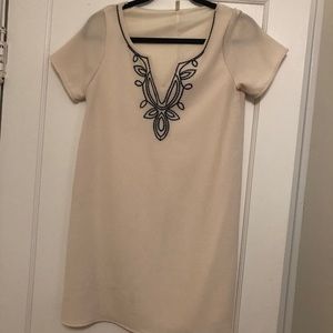 Sage Brand Cream Shift Dress